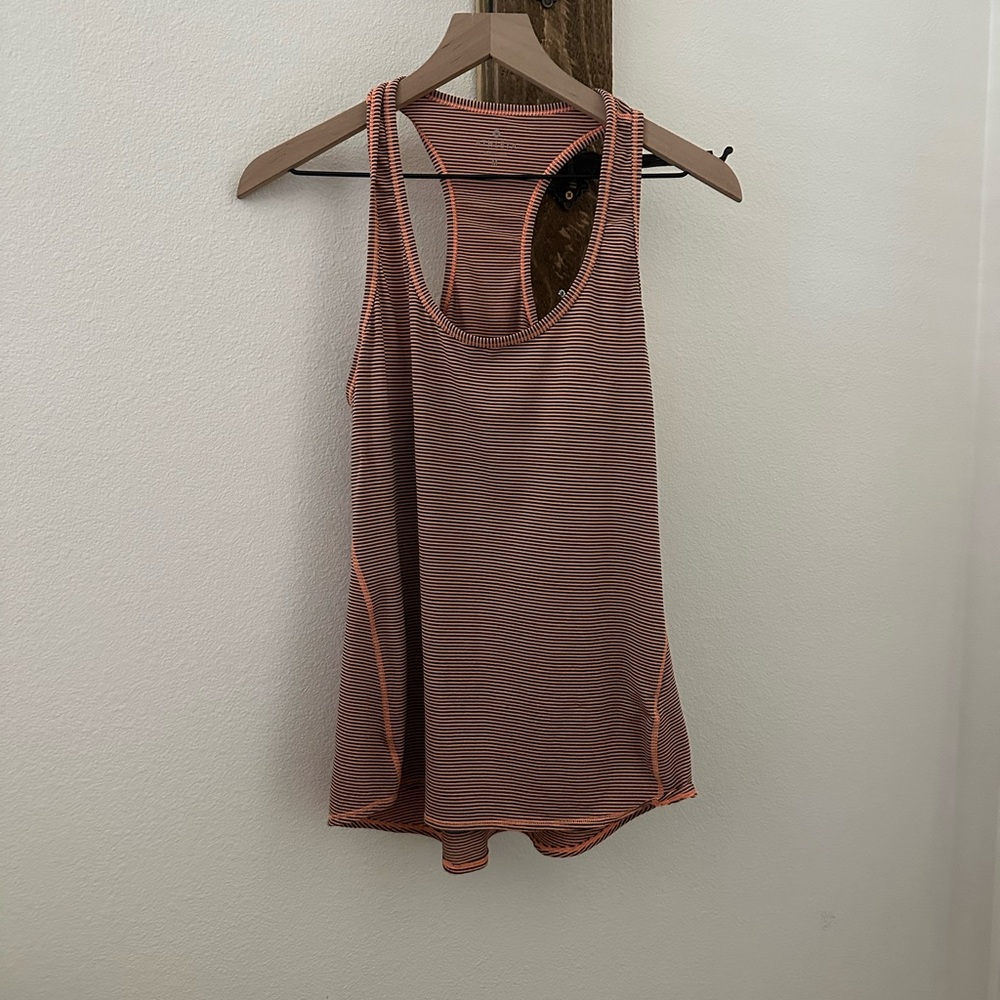 Athleta Orange Striped Tank Top